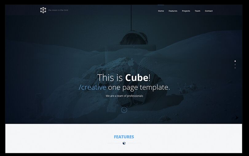 Cube One Page Web Template